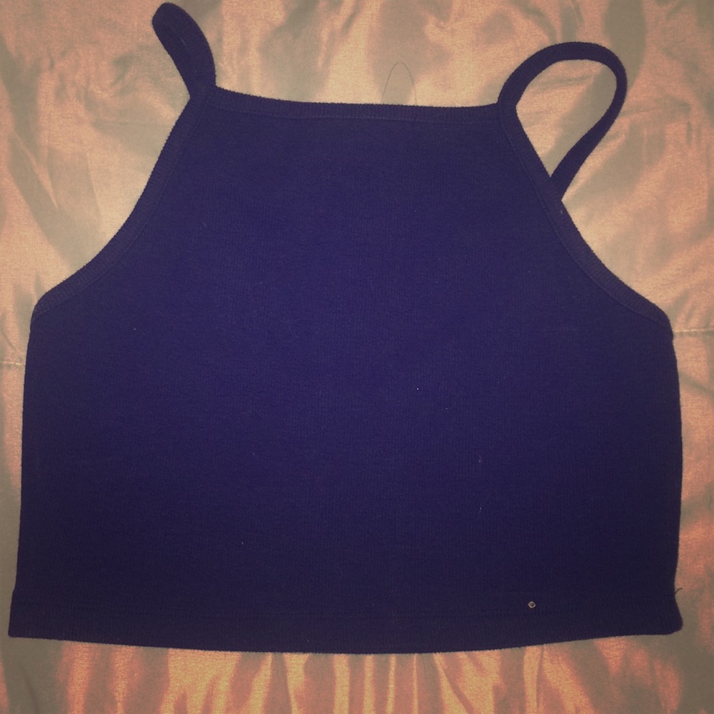 Navy blue crop top. Large but fits like a medium.